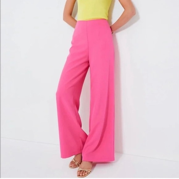 Tuckernuck Pomander Place High Rise Hot Pink Wide Leg Pants New Size XS